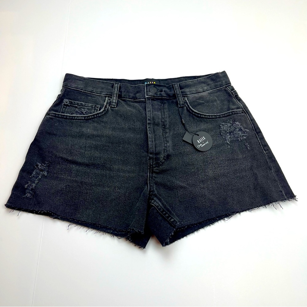 Rails The Fairfax High Rise Cutoff Short Womens SZ 28 Faded Black Denim Jean NEW